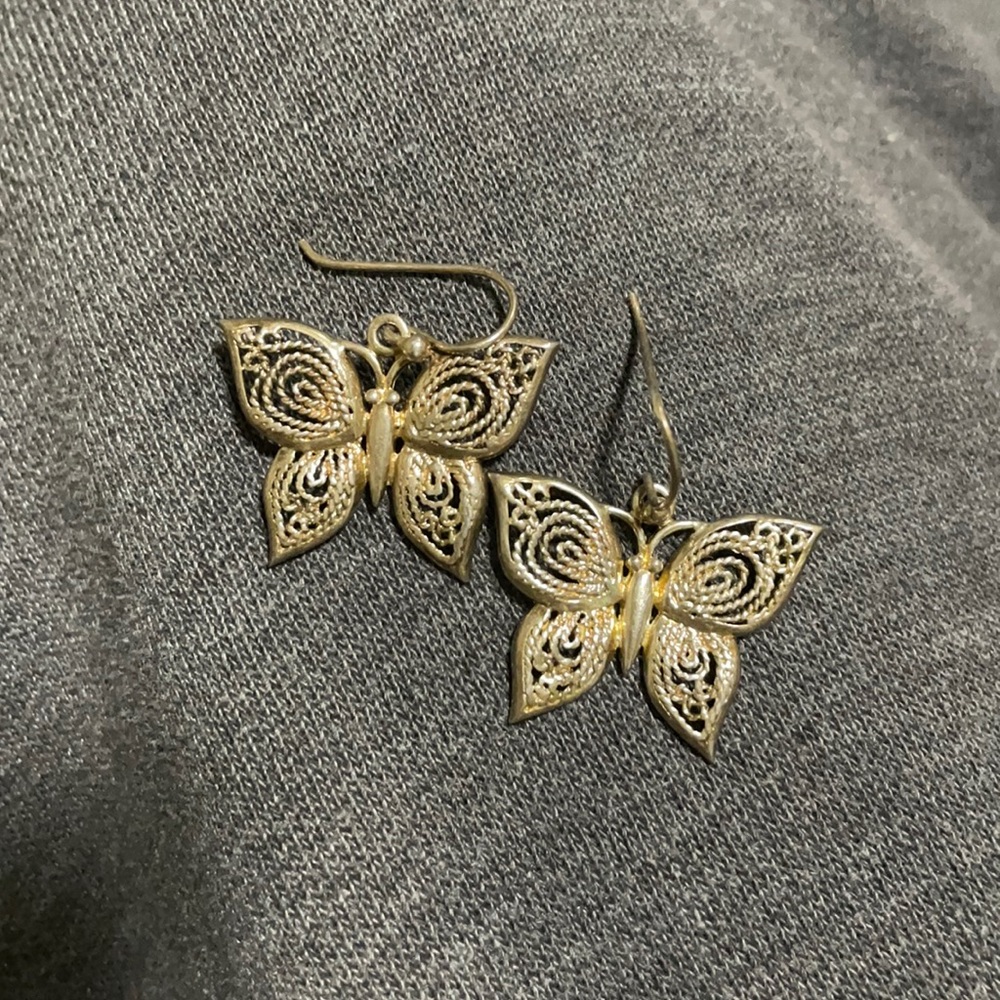 Silver Butterfly Earrings